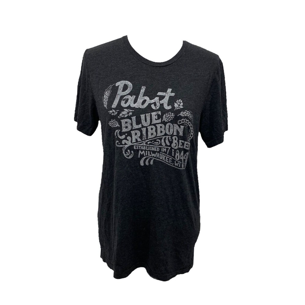 Orchard Streets Men's Shirt Charcoal Grey Pabst Blue Ribbon Size Medium